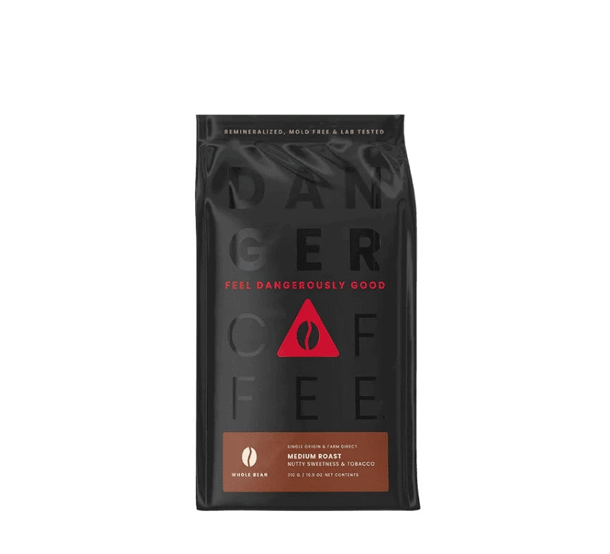 Buy Danger Coffee Medium Roast Whole Bean Mineralized Coffee at LiveHelfi