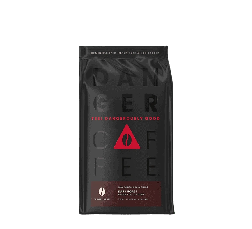 Buy Danger Coffee Dark Roast Whole Bean Mineralized Coffee at LiveHelfi