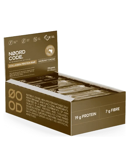 Buy NoordCode Organic Collagen Protein Bar - Hazelnut Cacao 12 Bars at LiveHelfi