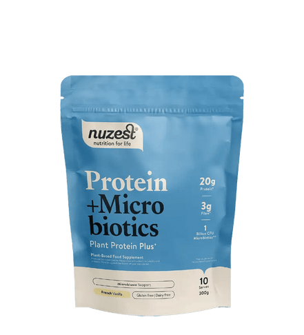 Buy Nuzest Plant Protein + Microbiotics French Vanilla at LiveHelfi