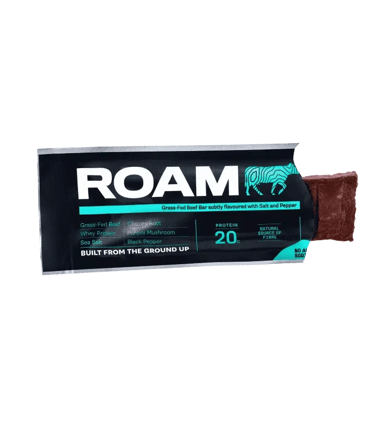 Buy ROAM Food Grass-Fed Beef Bar - Salt, Pepper & Porcini at LiveHelfi