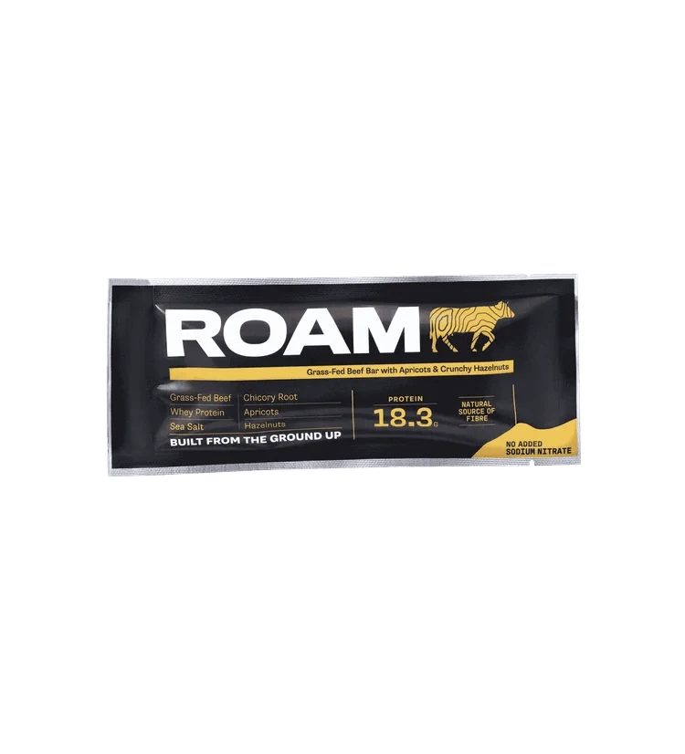 Buy ROAM Food Grass-Fed Beef Bar - Apricot & Hazelnut at LiveHelfi
