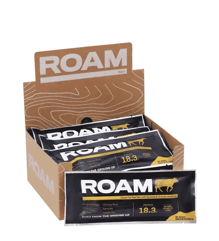 Buy ROAM Food Grass-Fed Beef Bar - Apricot & Hazelnut at LiveHelfi