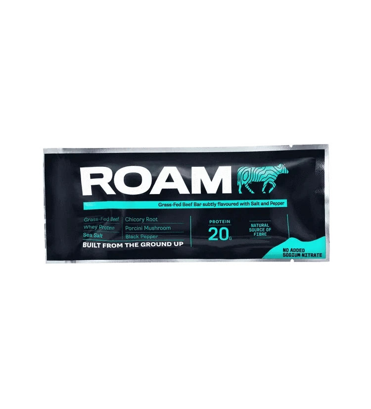 Buy ROAM Food Grass-Fed Beef Bar - Salt, Pepper & Porcini at LiveHelfi