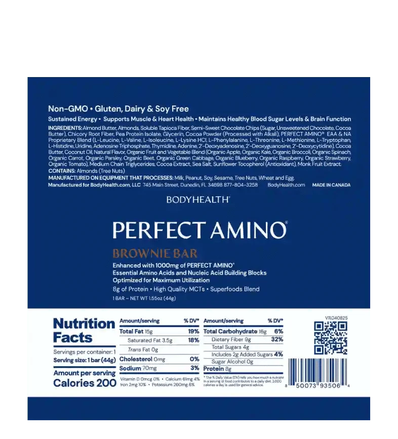 Buy BodyHealth Perfect Amino Bar - Brownie at LiveHelfi