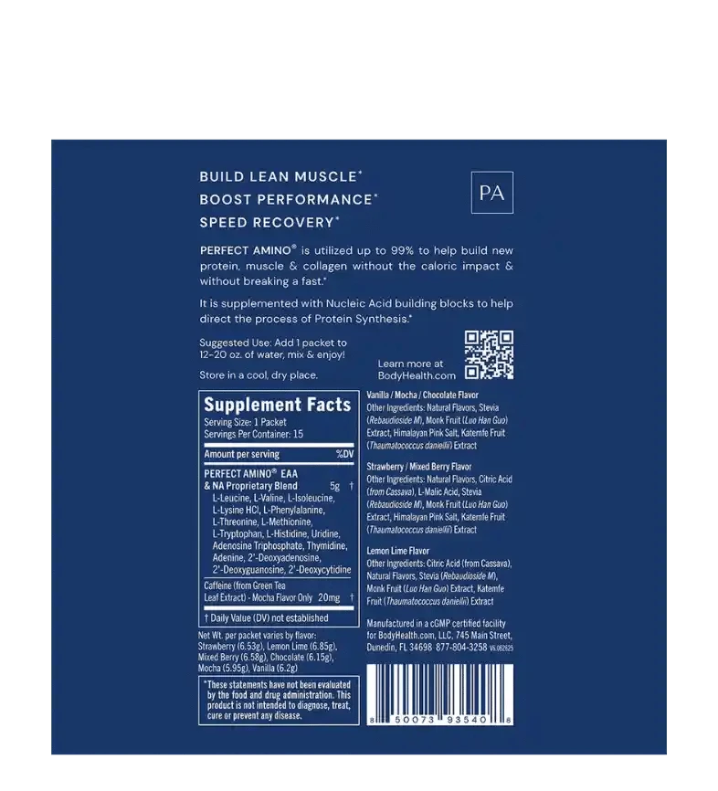 Buy BodyHealth Perfect Amino Travel Packets - Variety Pack at LiveHelfi