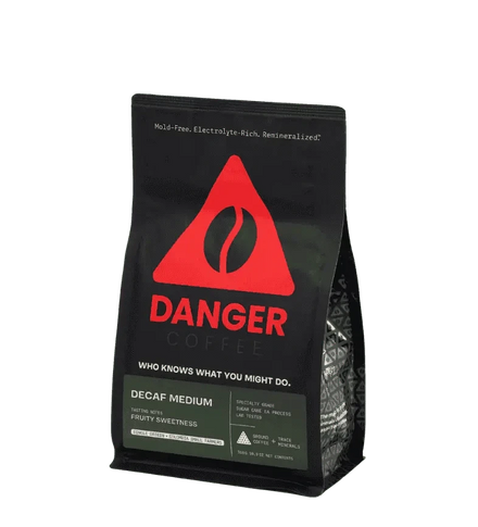 Buy Danger Coffee Decaf Medium Roast Ground Mineralized Coffee at LiveHelfi