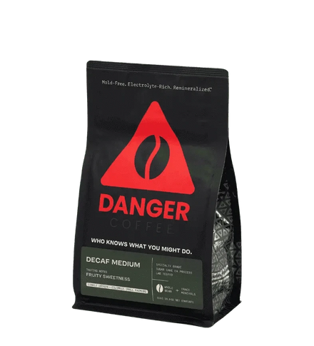 Buy Danger Coffee Decaf Medium Roast Whole Bean Mineralized Coffee at LiveHelfi