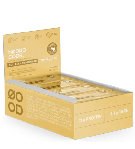 Buy NoordCode Organic Collagen Protein Bar - Vanilla Cashew 12 Bars at LiveHelfi
