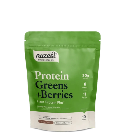 Buy Nuzest Plant Protein Greens + Berries Cocoa Flavour (BBE 10.7.2025) at LiveHelfi