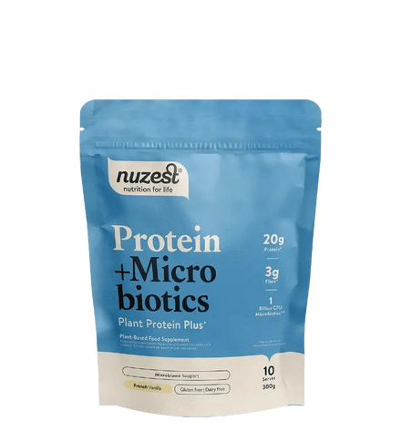 Buy Nuzest Plant Protein + Microbiotics French Vanilla at LiveHelfi