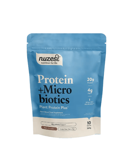 Buy Nuzest Plant Protein + Microbiotics Rich Chocolate at LiveHelfi