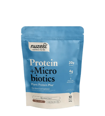 Buy Nuzest Plant Protein + Microbiotics Rich Chocolate at LiveHelfi