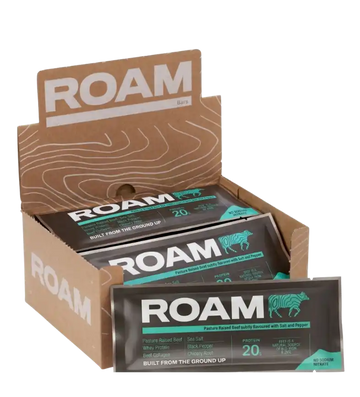 Buy ROAM Food Grass-Fed Beef Bar Salt, Pepper & Porcini 12 Bars at LiveHelfi