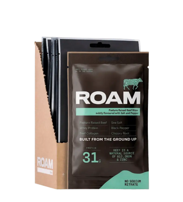 Buy ROAM Food Grass-Fed Beef Bites Salt & Pepper 12 Pack at LiveHelfi